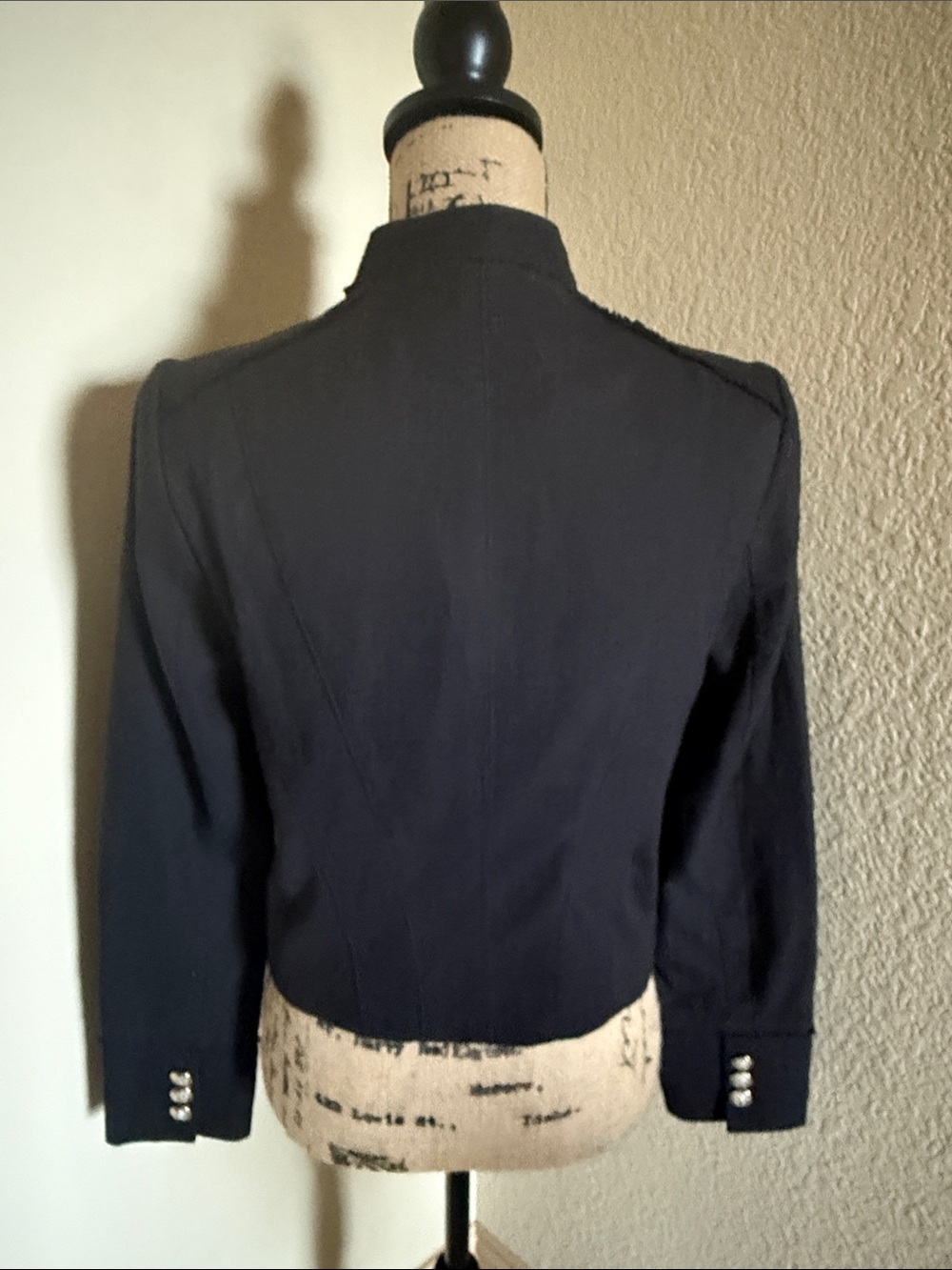 White House Black Market Black Double-Breasted Blazer with Gold Buttons - Picture 3 of 3